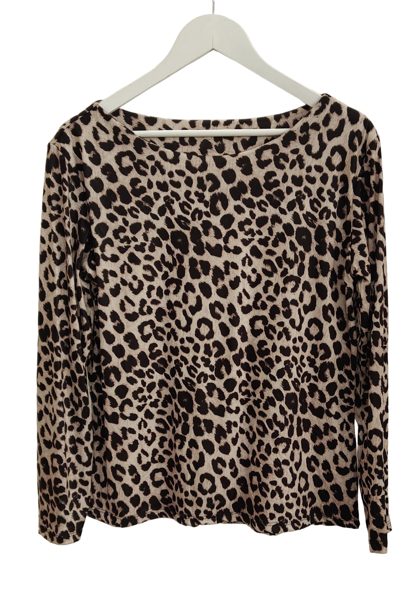 leopard print μπλούζα μπεζ