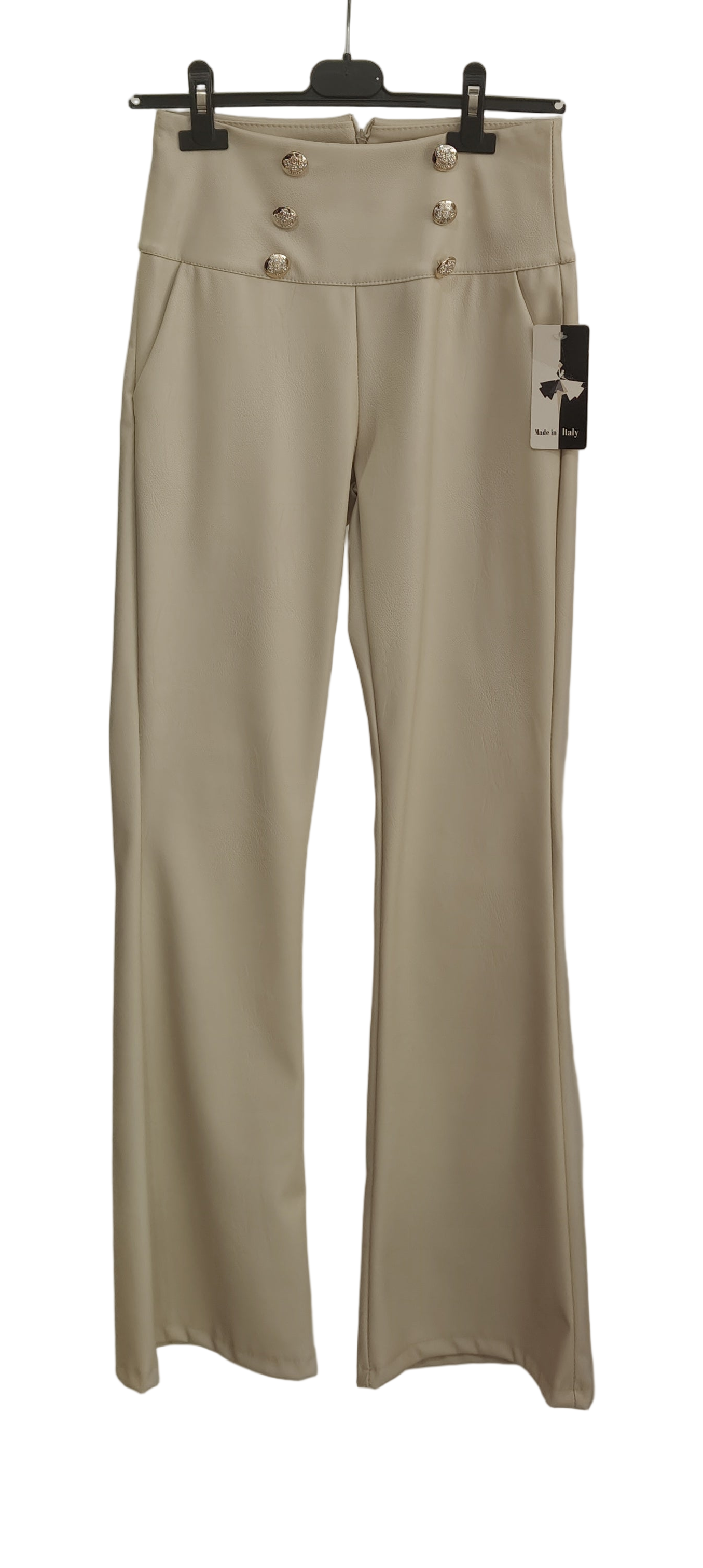 παντελόνι δερματίνη εκρού