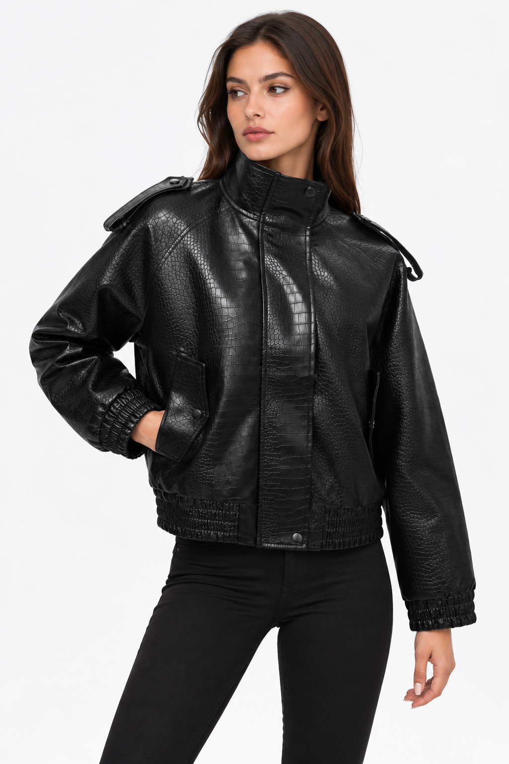 Μαύρο Δερματίνη Jacket
