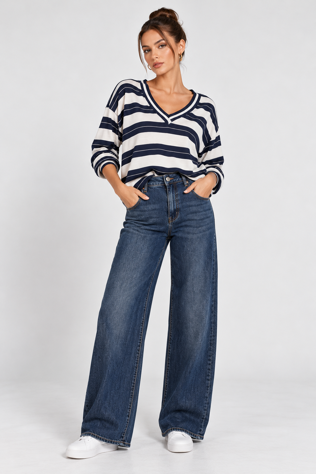 Jean Παντελόνι Μπλε Wide Leg