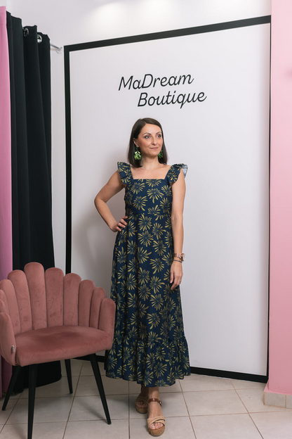 flower dress navy