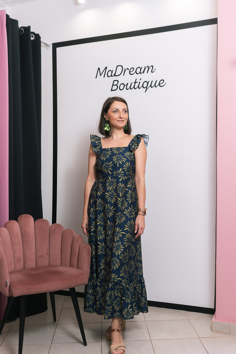 flower dress navy