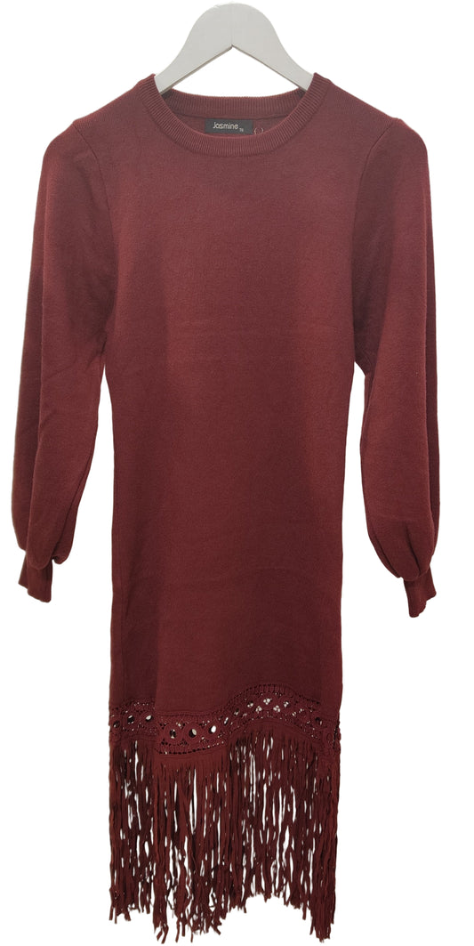 Φόρεμα με κρόσια ελαστικό πλεκτό