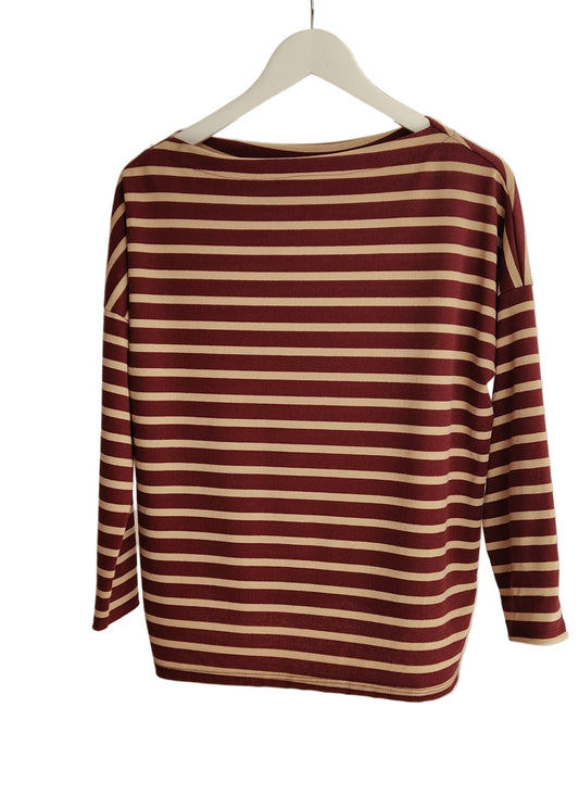 Μπλούζα λεπτή ριγέ μπορντώ