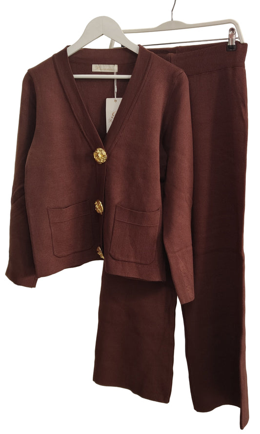 Πλεκτό Σετ Καφέ