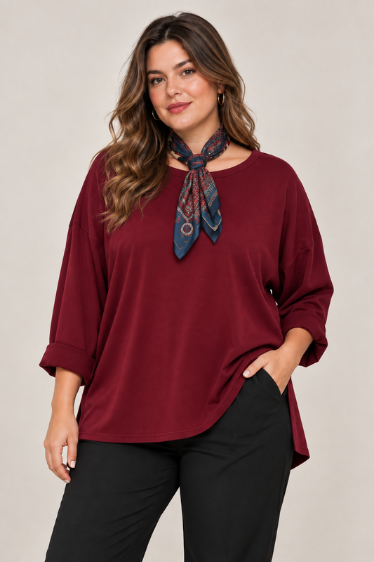 Bordeaux Scarf Blouse