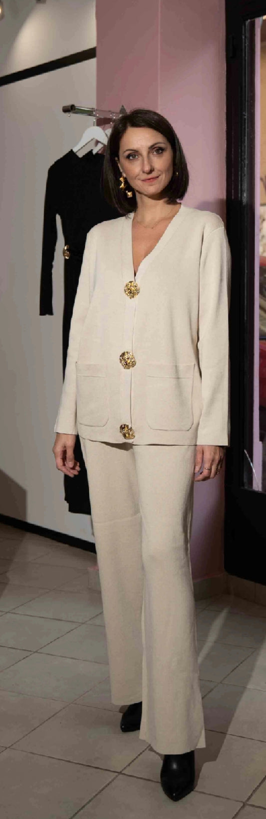 σετ πλεκτό λευκό